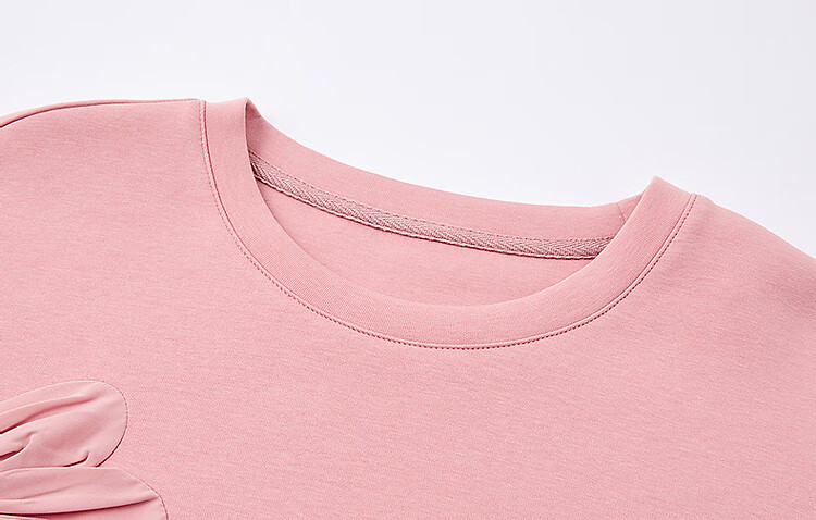 DME 350G Air Layer Spring 3D Butterfly Patch Beaded Loose Fit Flesh-Hiding Women's Sweatshirt 13