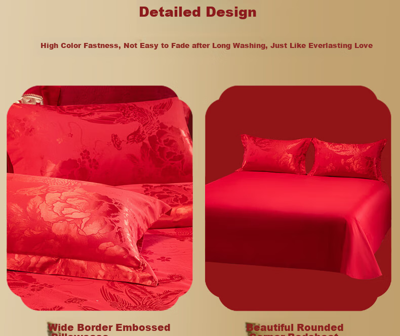 Shuixingjiafang Wedding Eight-Piece Set, New Marriage Gift Bedding Four-Piece Set, Wedding Celebration Gift Package Set, 1.8m Home Furniture Store 12
