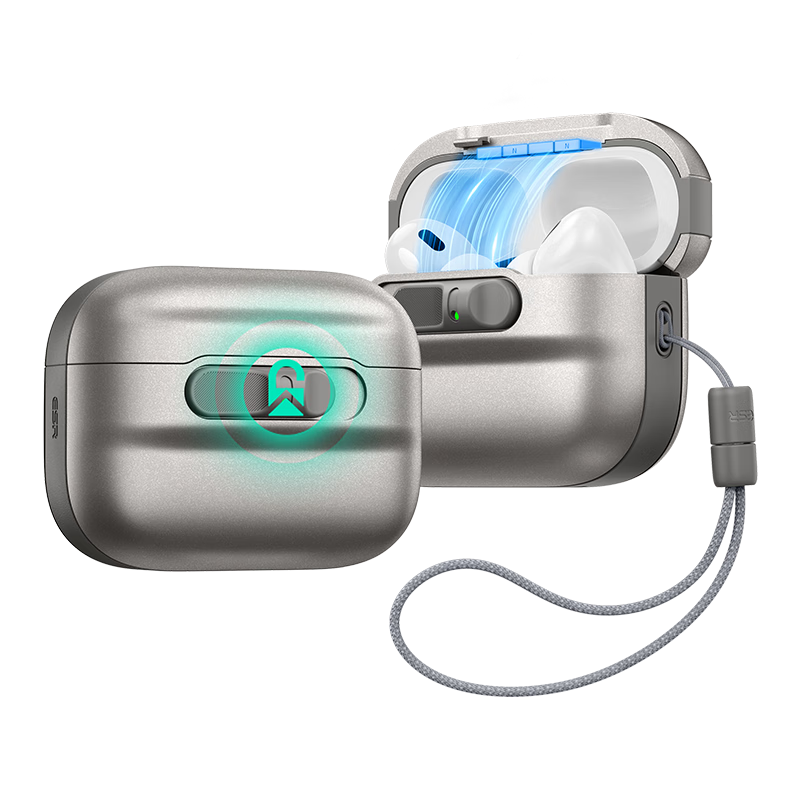ESR AirPods Pro 3rd Generation Case 2025 New MagSafe Magnetic Lock Wireless Charging Shockproof Titanium Protective Cover for Apple Earphones