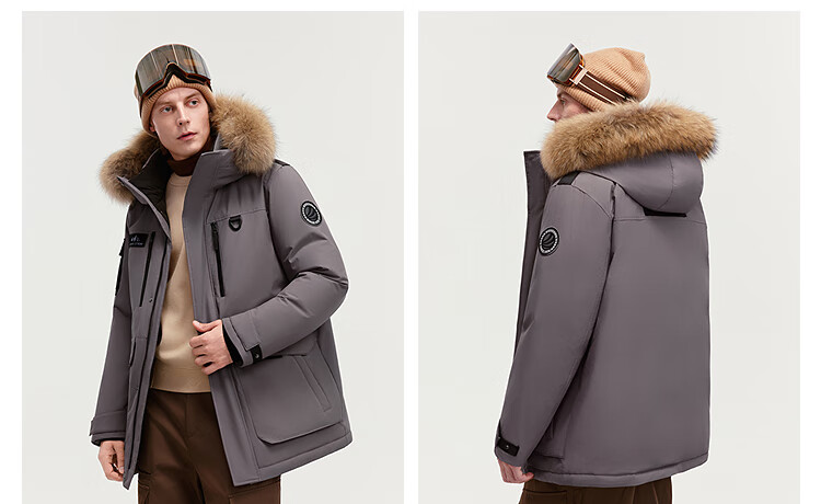 Bosideng Extreme Cold Goose Down Jacket Unisex Couple Thickened Winter Warm Windproof Coat with Large Fur Collar 21