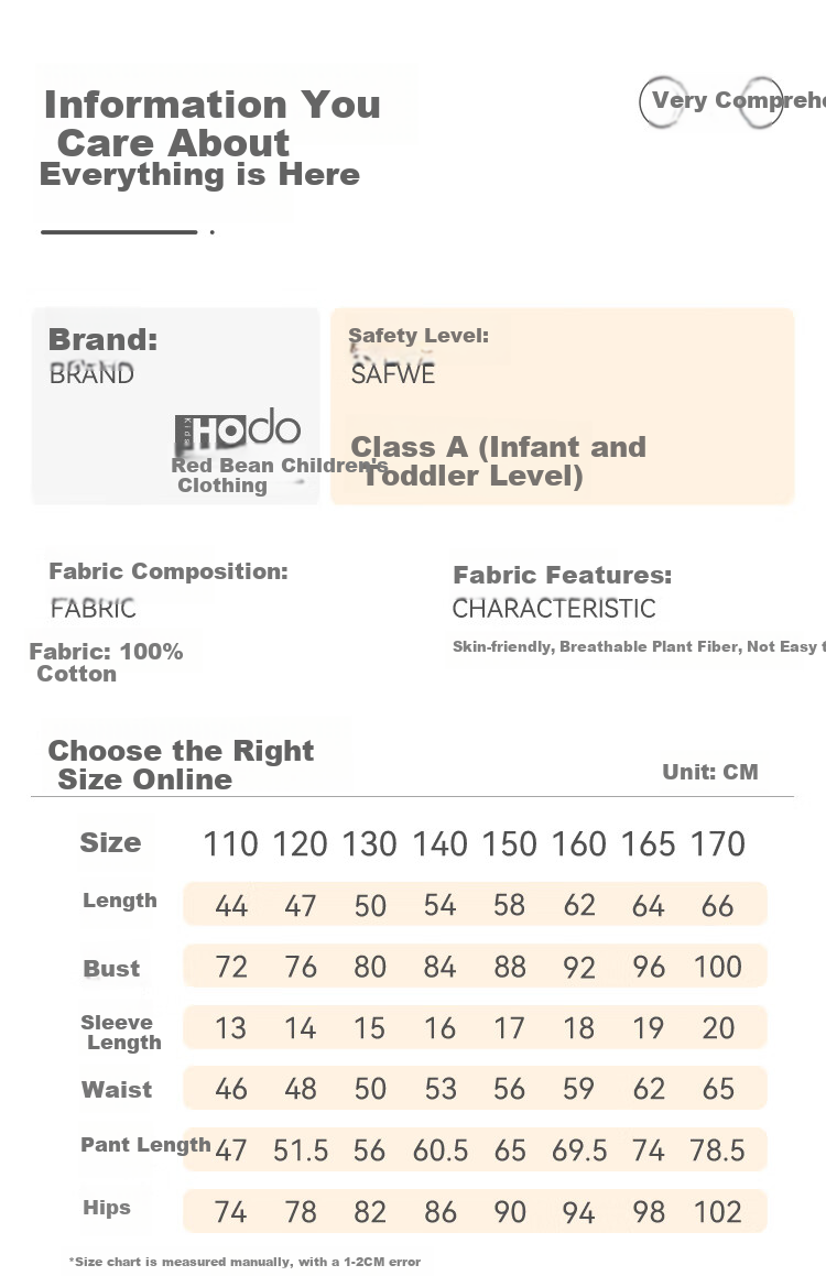 Hodo Children's Pajamas Short-Sleeve Home Wear Set for Boys And Girls, Summer Pure Cotton Casual Two-Piece Set J3303 Light Blue 140 2