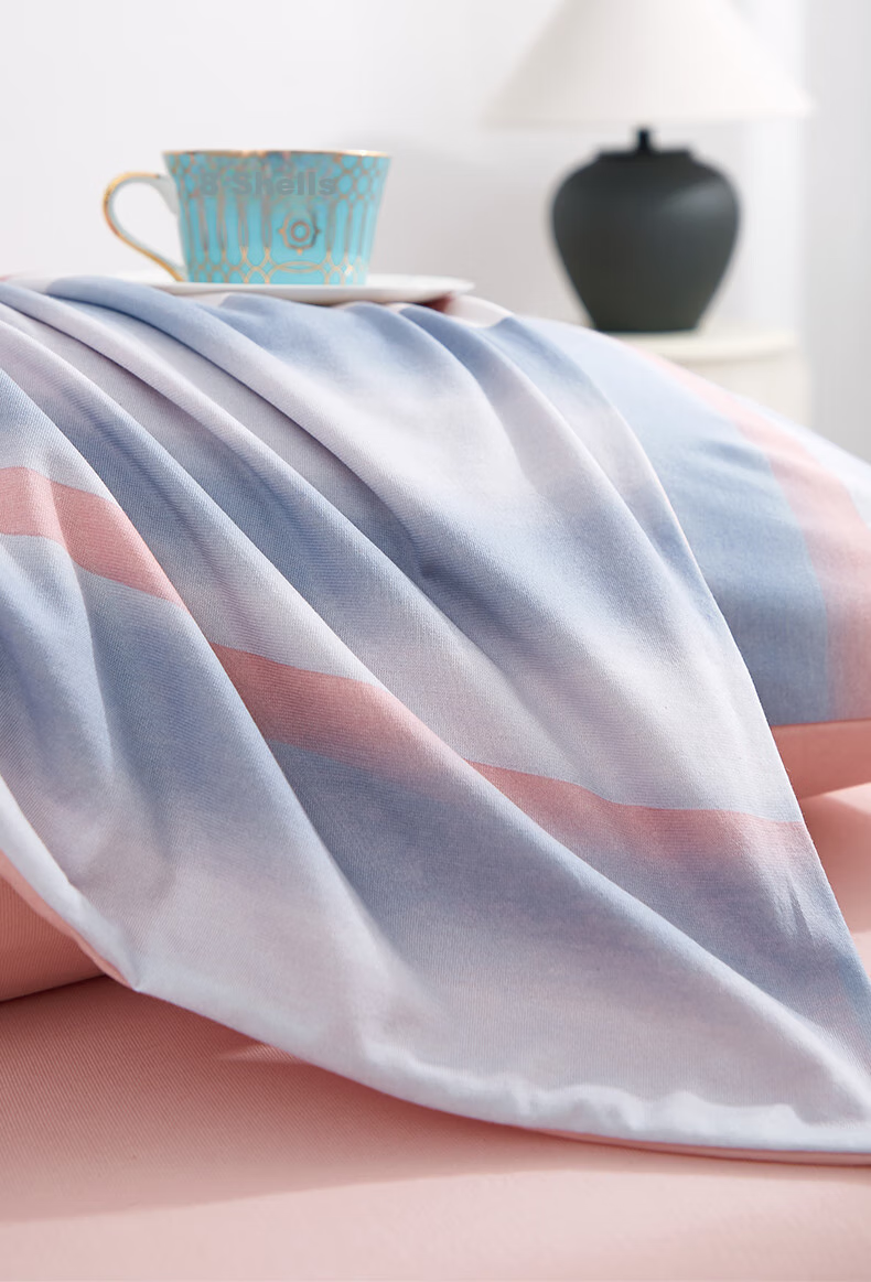 Hengyuanxiang All-Cotton Four-Piece Set, Class A Knitted Nai Tei Cotton, 100% Pure Cotton Bedding Set, Yingxi (Pink), 2.2*2.4m 2