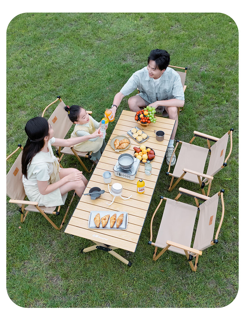 Shanfei Pingya Egg Roll Table Outdoor Folding Chair and Table Camping Table Stable Lightweight Portable Picnic Gear 17