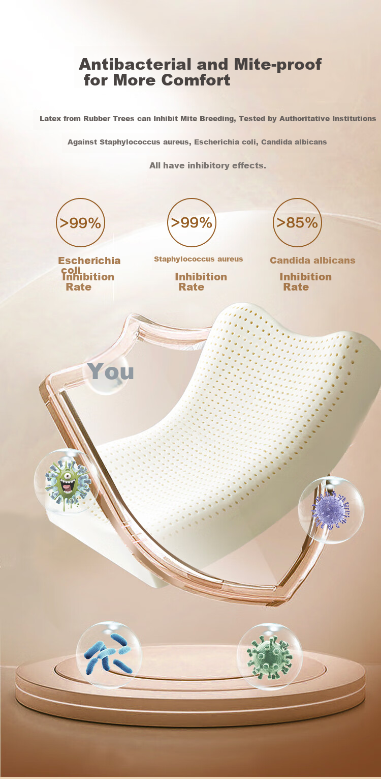 JD Original Shufu Lei Top Luxury Tra Lei Craftsmanship 93% Latex Pillow Wave Cervical Pillow Thai Natural Latex 7