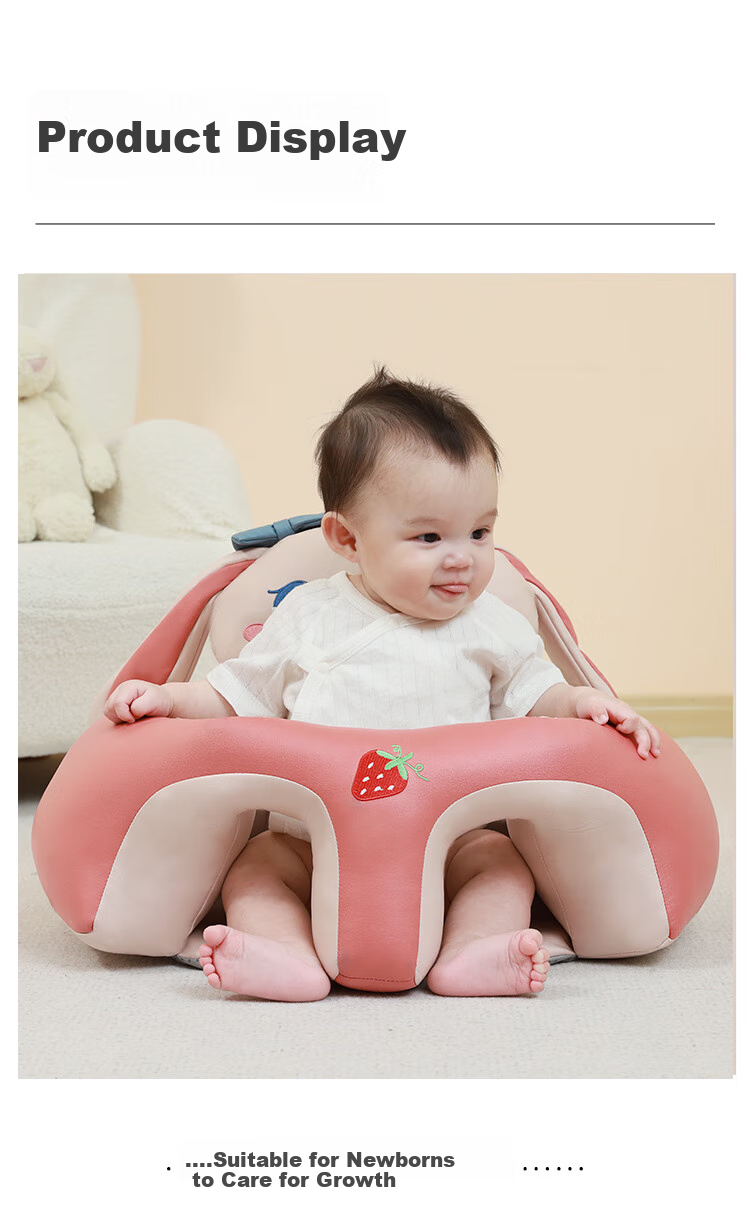 Aibaoshi Baby Learning Chair, Infant Practice Seat Cushion, No-Wash High Chair, Anti-Fall Sofa, for 4 Months to 3 Years Old, Rabbit Design, No-Wash Model S764 11