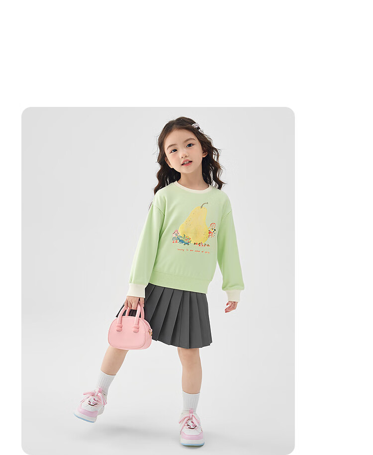 BALABALA Girls' Sweatshirt, Spring 2025 New Printed Top for Young Girls, [Same As In-Store], 201125121006 3