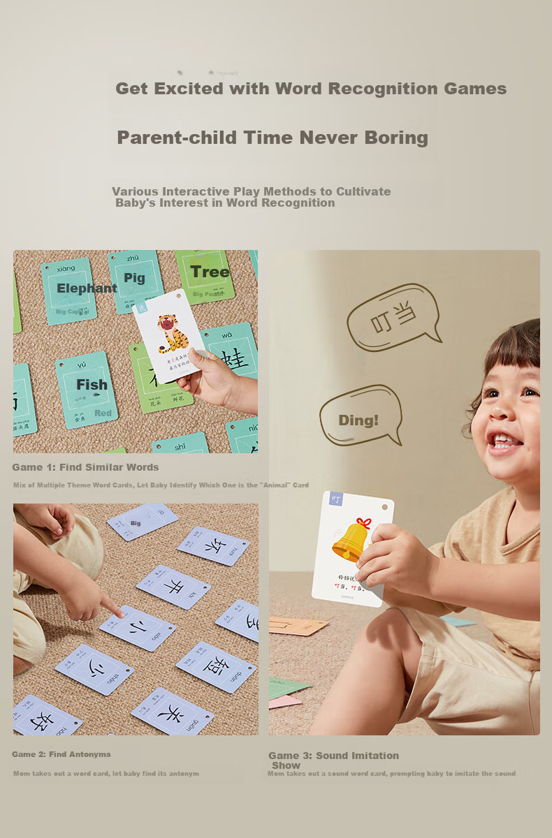 Beienshi Reading Flashcards for Preschool Children, Picture Recognition Cards for Boys And Girls, Early Education Toys, 100 Pieces in Birthday Gift Box 7