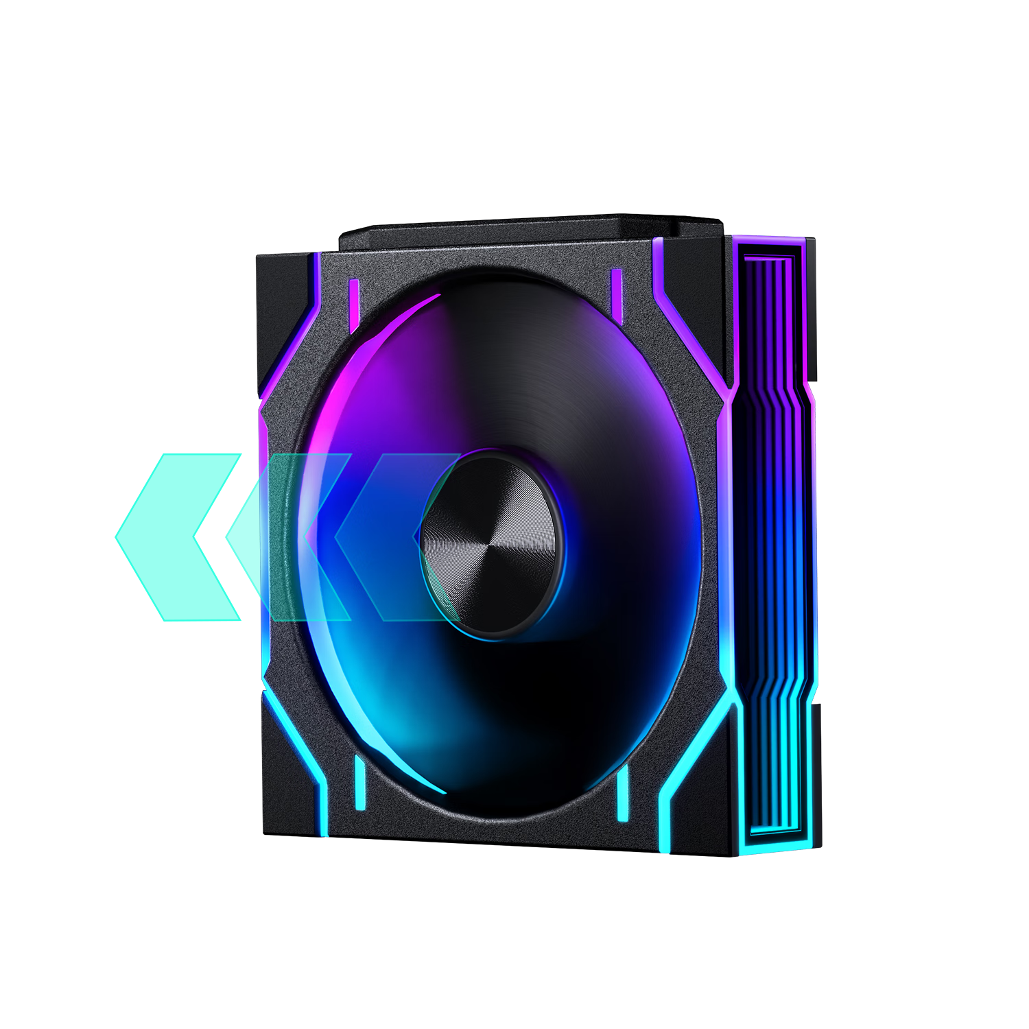 PHANTEKS D28 Block Edition 120mm Case Water Cooling Radiator High-Performance ARGB Temperature Control Air Pressure Fan (28mm Thick / Dual-Sided Infinite Mirror / Wireless Splicing / Black)