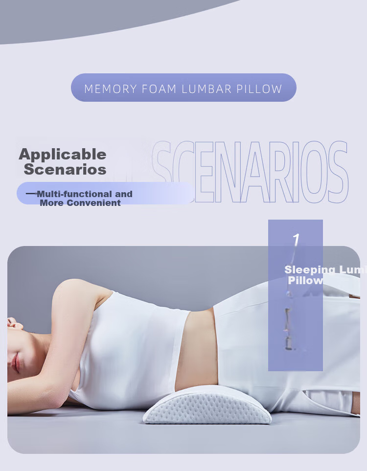 Jingmao Lumbar Support Pillow for Bed, Back Cushion, Waist Protector, Pregnancy Support Pillow, Sleeping Back Support, Memory Foam Lumbar Pillow, Backrest Pad 2