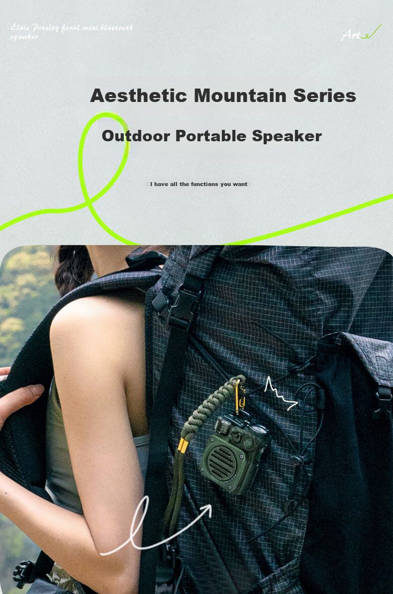 Cat King Radio Wild Mini2 Portable Bluetooth Speaker Mini Home Speaker Outdoor Waterproof Bass Cannon Wilderness Green Outdoor Enthusiast Holiday Gift for Boyfriend 4