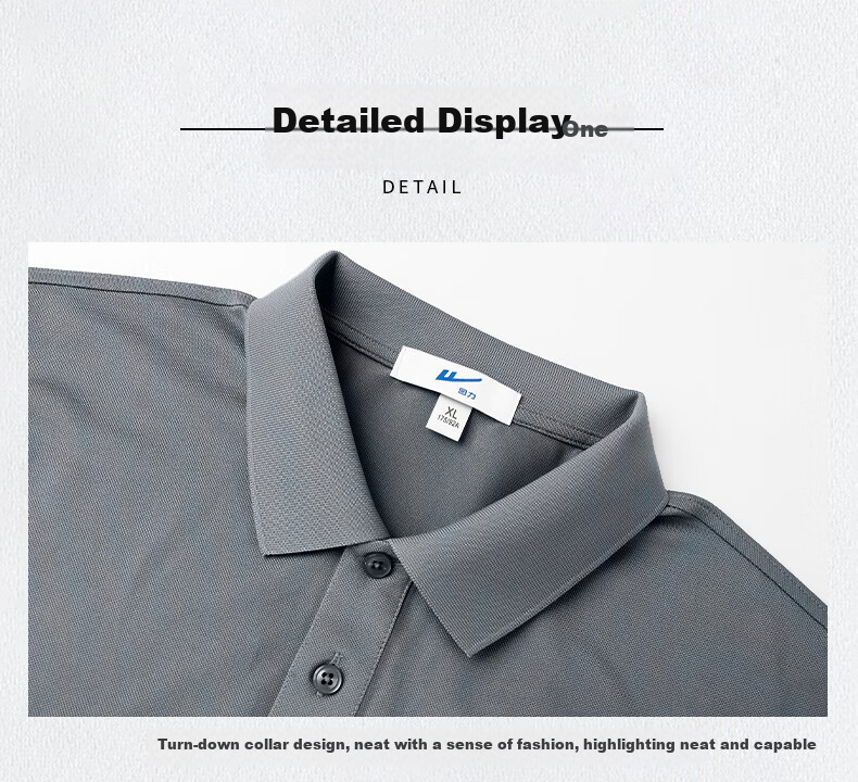 Huili Polo Shirt for Men, Summer Short-Sleeve, Quick-Dry T-Shirt, Breathable Collar, Casual Menswear, Gray, XL 13