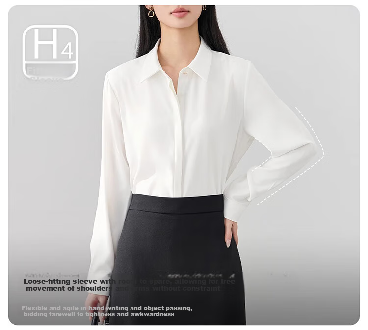 Bodexiaojie White Professional Blouse for Women, Interview Attire, Office Wear, Formal Top, Suit Inner Layer, Workplace Elegant Blouse 10