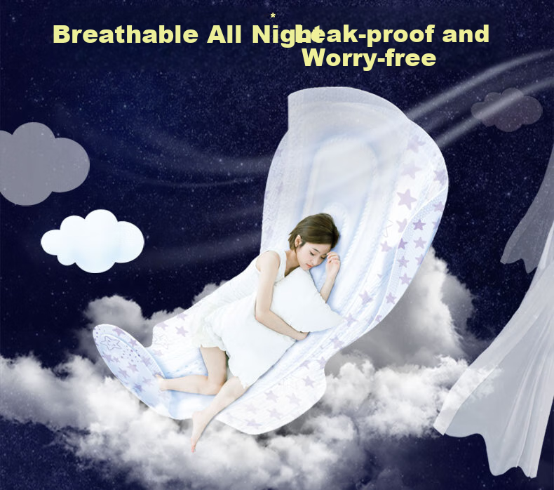 Hushubao Sweet Sleep Cotton Ultra-Long Overnight Sanitary Napkins, Extra Long 400mm, 6 Pieces, Menstrual Pads, Sold by JD Official Flagship Store 2