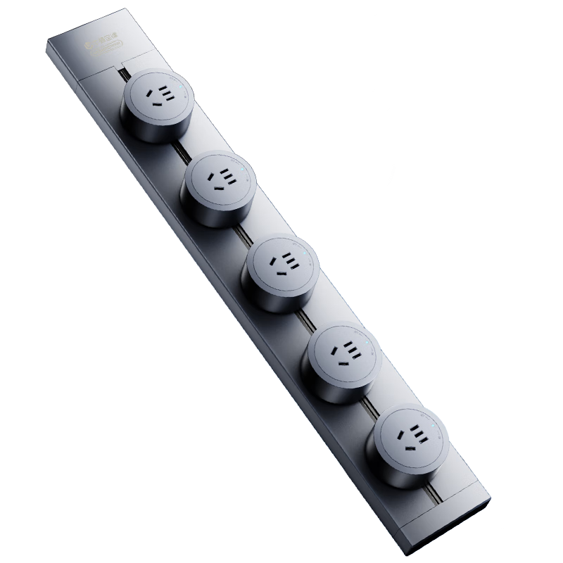 Newton's Law Quantum Track Socket Movable Wall Socket No-Drill Wall-Mounted Sliding Track Power Strip 8000W High-Power Socket 80cm Track + 5 Adapters