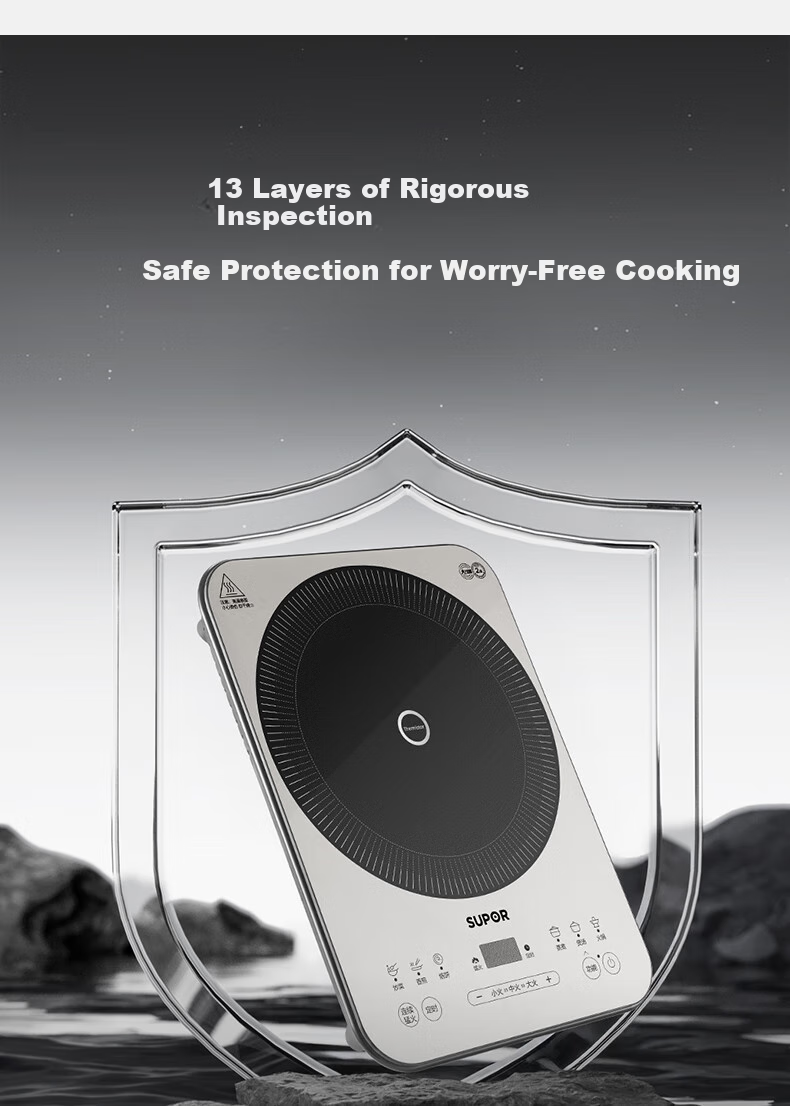 SUPOR Fenghuolun Series Induction Cooker, Household Continuous High Heat Electric Ceramic Stove, Even Heating Electromagnetic Cooker, Battery Stove, Electric Stove All-In Colorful Microcrystalline Panel Electric Stove C22-IA867D 32