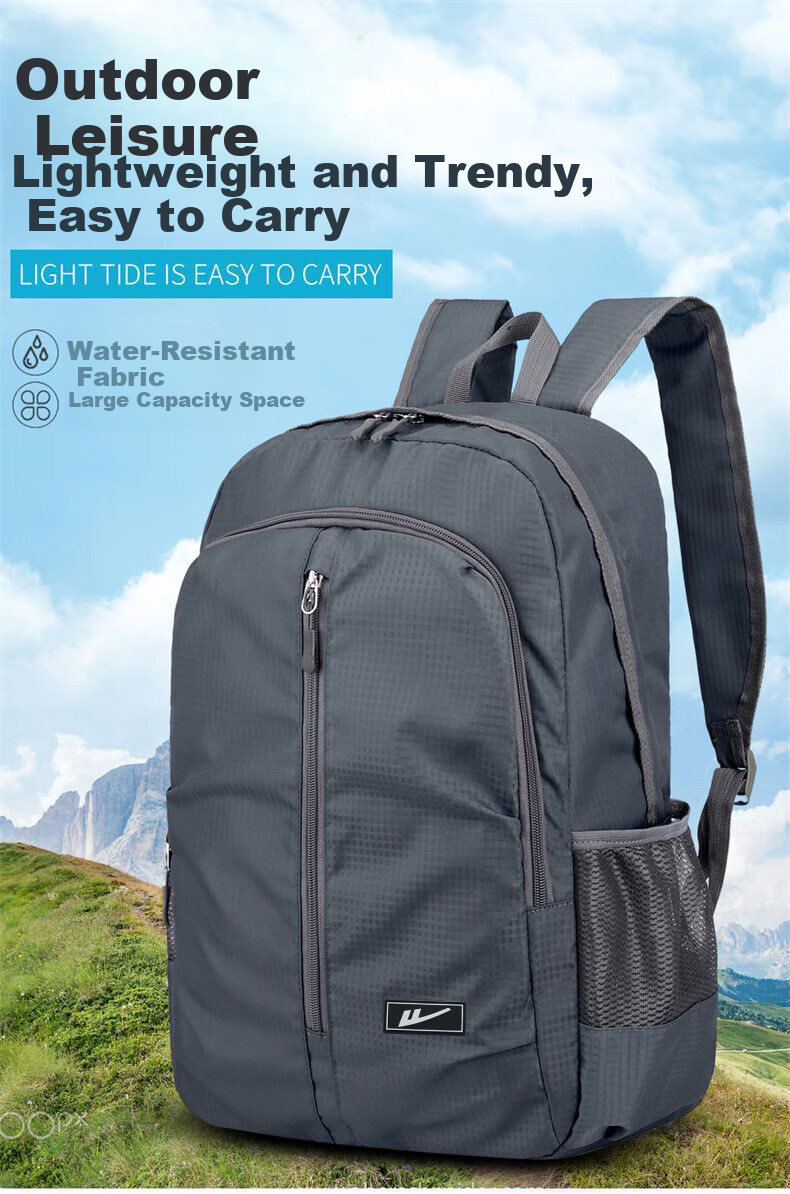 Huili Backpack for Men And Women, Foldable Sports Outdoor Travel Bag with Large Capacity, Ultra-Lightweight Convenient Hiking And Storage Bag 1