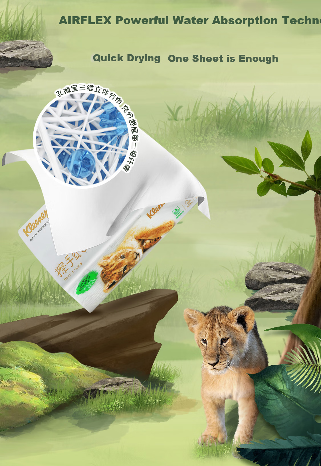 Kleenex Single-Ply Hand Towels, 150 Sheets * 6 Packs / Tissue Paper, Facial Tissues, Napkins, Absorbent Paper 2