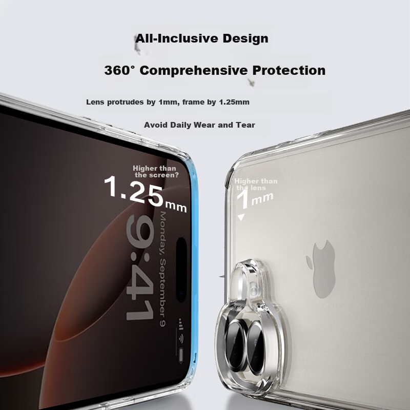 JD Original [High Transparency, Resistant to Yellowing] IPhone 16 Case, Apple 16 Phone Case, Lens Film, Airbag Shockproof Protective Cover, Ultra-Thin Full Lens Protection, Anti-Yellowing, Wear-Resistant, Anti-Shock, New Model