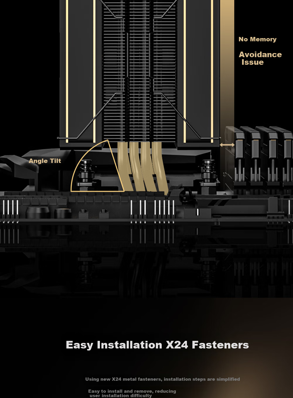 Kulin (IDCOOLING) Frost 620 Black Gold Edition, 6 Heat Pipes, Dual-Tower CPU Air Cooler, Compatible with Chuangyi Guodu PROART PC Build, FROZN A620 7