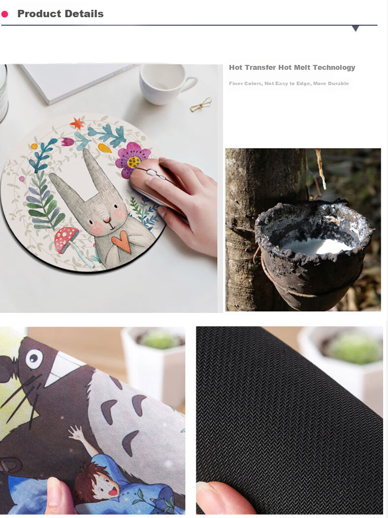Juyingfeng Mouse Pad Small Size with Lock Edge, Round Mouse Pad, Portable, Washable, Laptop Mouse Pad, 220*220mm, Bao Fu Jie You 3