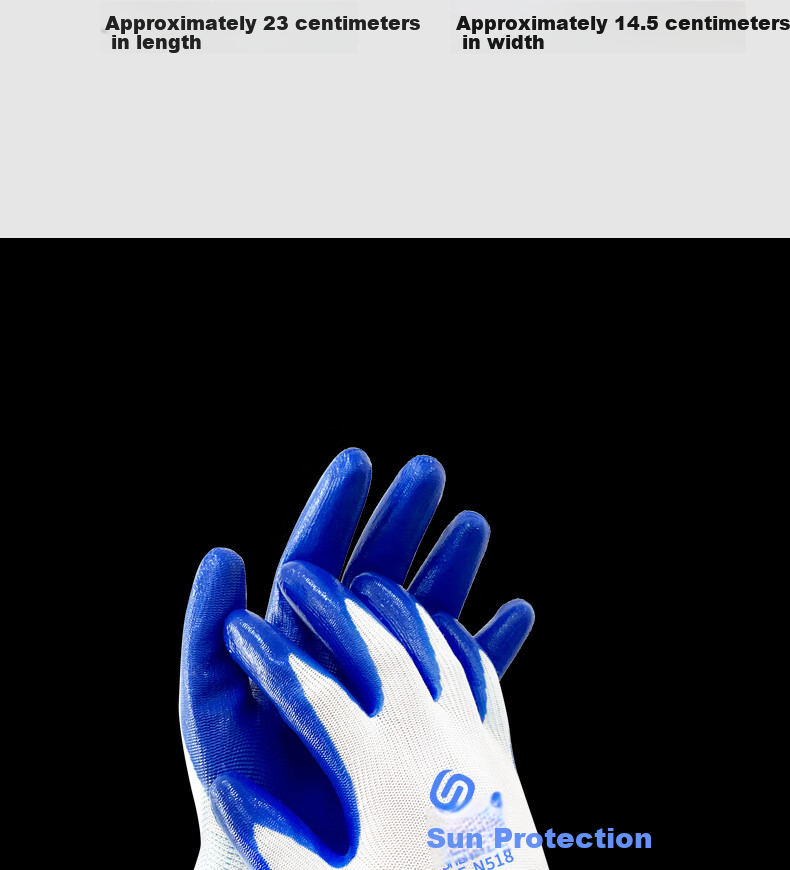 Shengfang Nitrile Coated Gloves, 12 Pairs/pack, Protective Wear-Resistant Oil-Resistant Latex Rubber Coated, for Construction Site Handling 16