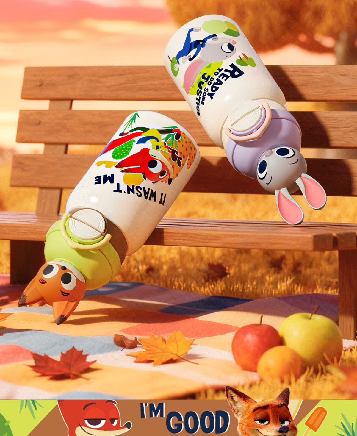 Germ Zootopia Children's Insulated Water Bottle with Straw Dual Drinking for Boys and Girls School Student Cup 480ml Judy 10