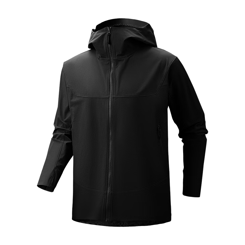 JD Jingzao Autumn Winter Windproof Beast 500 Cordura Softshell Durable Outdoor Three-proof Men's Hooded Jacket Black 2XL