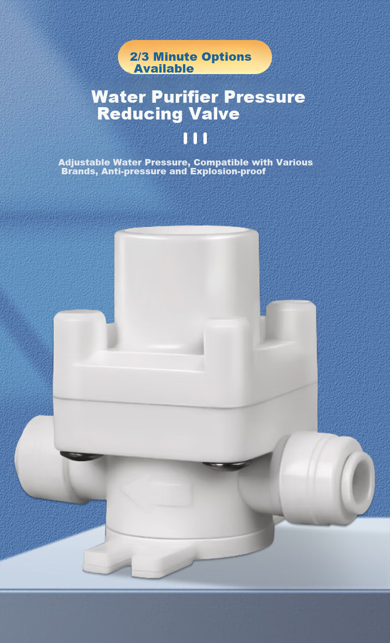 Jingwanhui Household Water Purifier Pressure Reducing Valve, 3/8 Inch PE Tube Pressure Regulator, RO Pure Water Machine Adjustable Pressure Anti-Water Hammer Quick Connector, W901 1