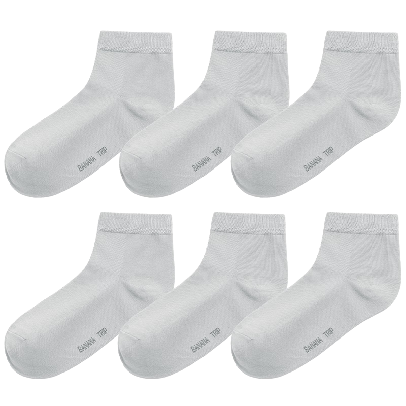 BANANA TRIP Disposable Men's Mid-Calf Socks 10A Antibacterial High Elasticity Four Seasons Daily Cotton Socks Vacuum Compressed Individual Pack Gray