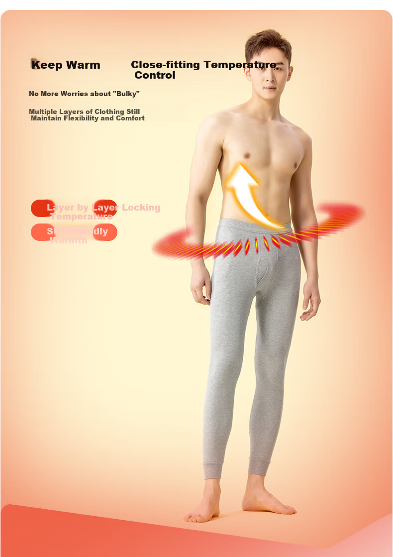 Yiershuang [100% Pure Cotton] Antibacterial And Anti-Mite Men's Pure Cotton Autumn Long Johns, Thermal Underwear, Base Layer Cotton Pants 4
