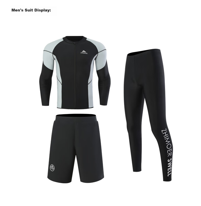 Yifu Quick-Dry Sun Protection Wetsuit for Men, Two-Piece Long Sleeve And Pants Set, Snorkeling Suit, Couple's Swimwear, Women's Surfing Suit 8