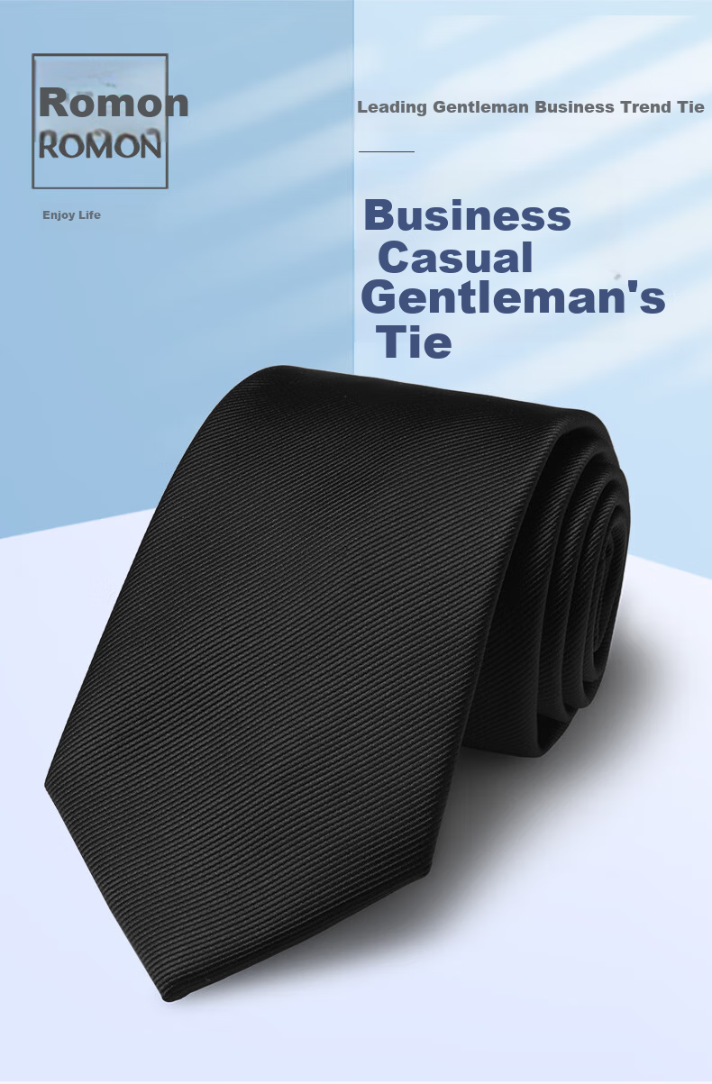 Luomeng Men's Necktie, Business Formal Wear, Versatile Solid Color Hand-Tied 8CM Work Wedding Tie Gift Box Set 1