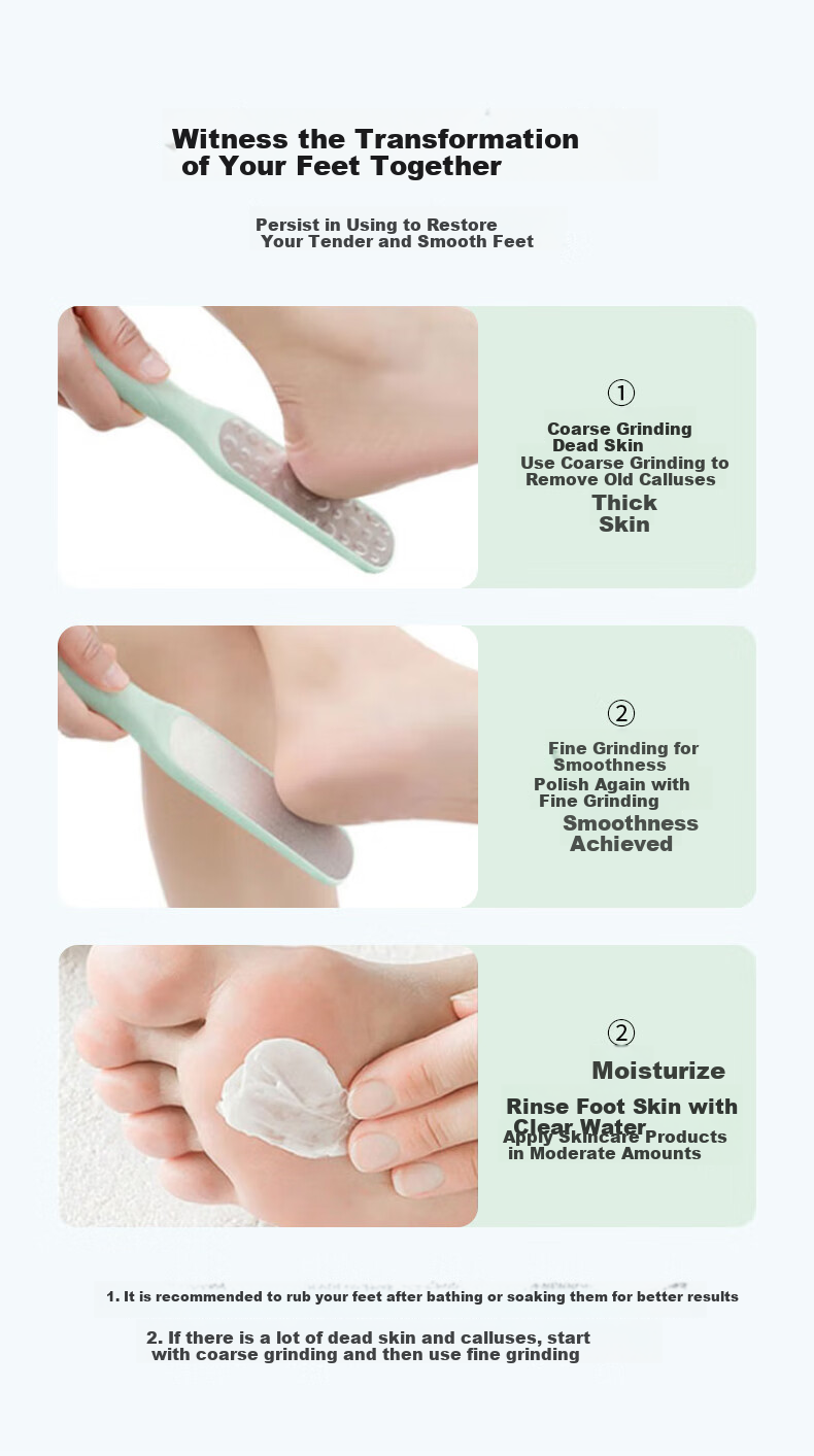 Baoshi Foot Scrubber, Pumice Stone for Removing Dead Skin And Calluses, Double-Sided Heel Scraper for Thick Skin, Portable 10