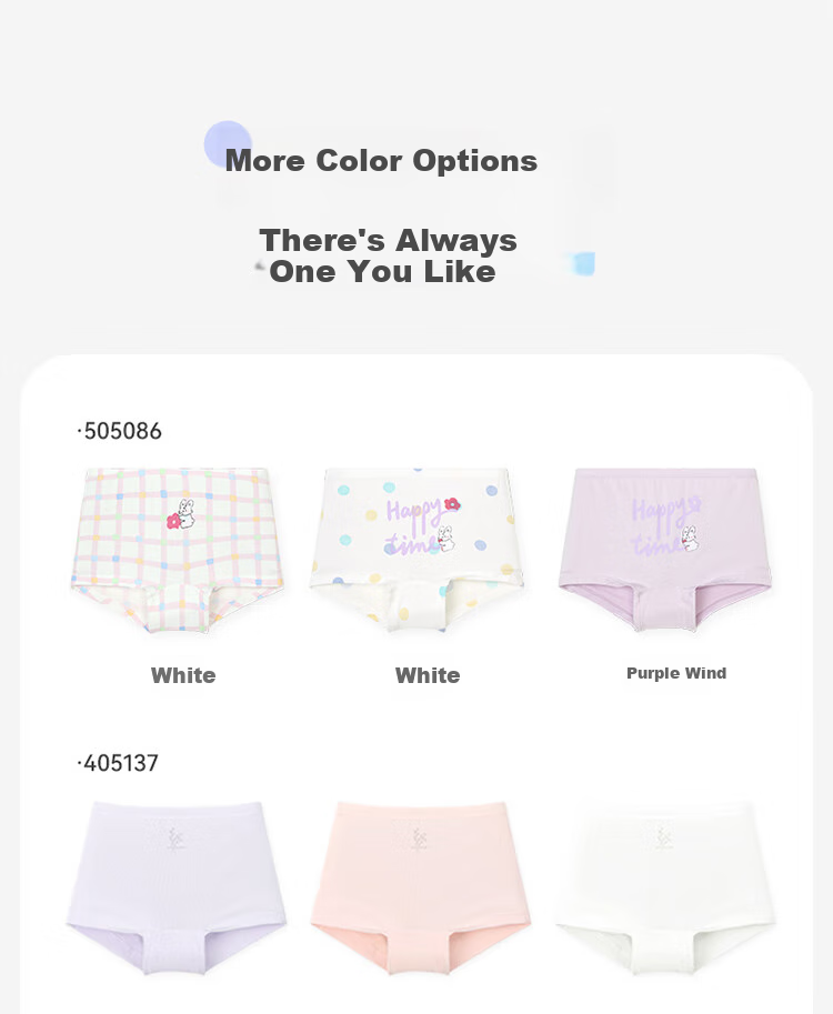 Jiusuiban Girls' Underwear, 50s Modal Antibacterial Thin Triangle Panties for Older Children, Baby A-Class Cartoon Cute Rabbit Shorts 11