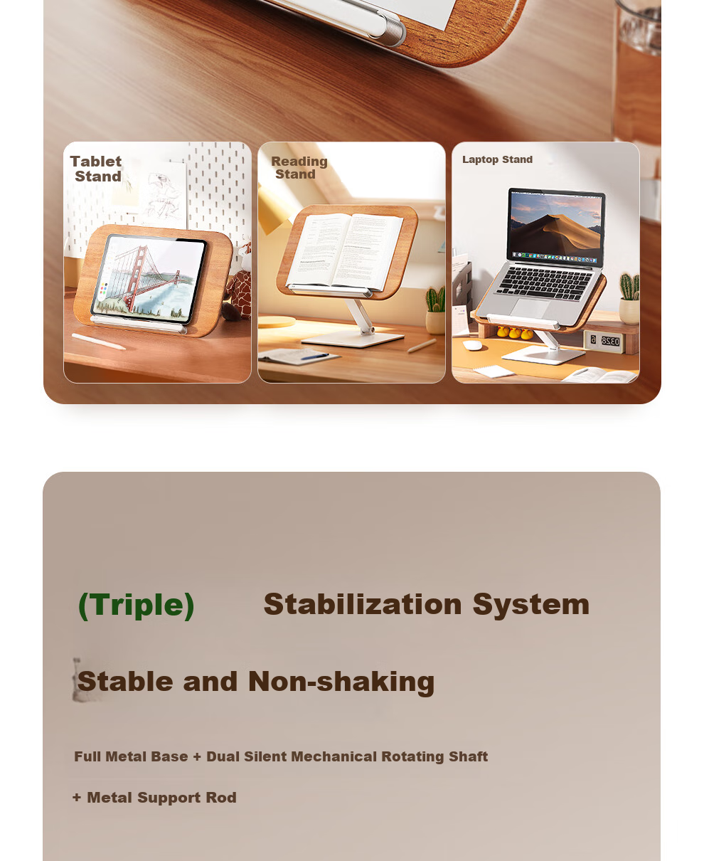 Xiaotianweilai Wooden Reading Stand, Multifunctional Study Desk, Back-To Stationery Gift, Adjustable Height Reading Support, Student Bookshelf, Desktop Reading Rack, Book Holder, Tabletop Stand 6