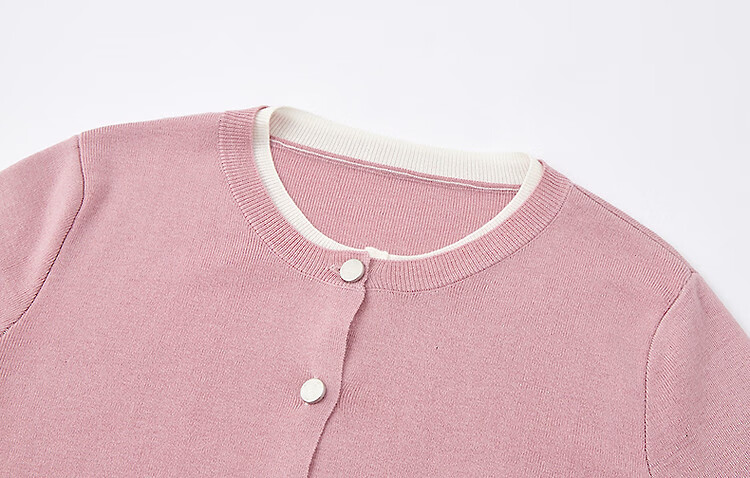 Dme [Quiet Luxury Inspired Wardrobe] Spring and Autumn Design Fake Two-Piece Color-Block Knit Sweater with Decorative Buckle for Women 28