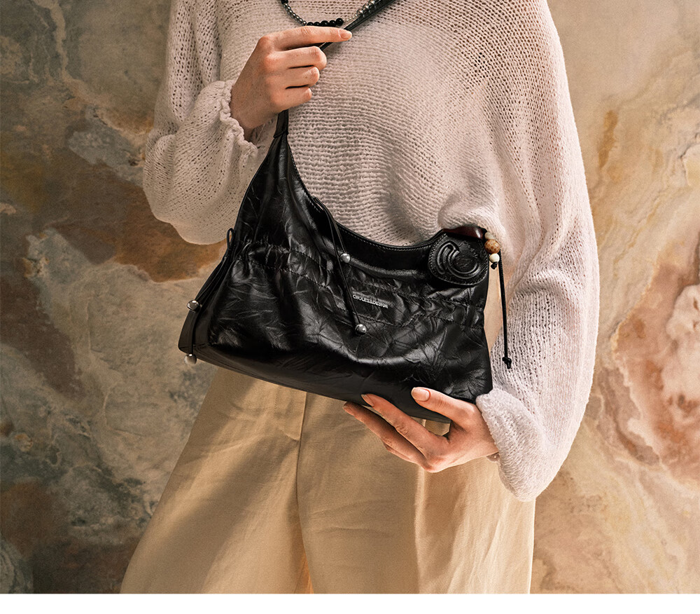 Cnoles Huaying Women's Large Capacity Cowhide Crossbody Tote Small Luxury Hobo Bag Birthday Gift 16