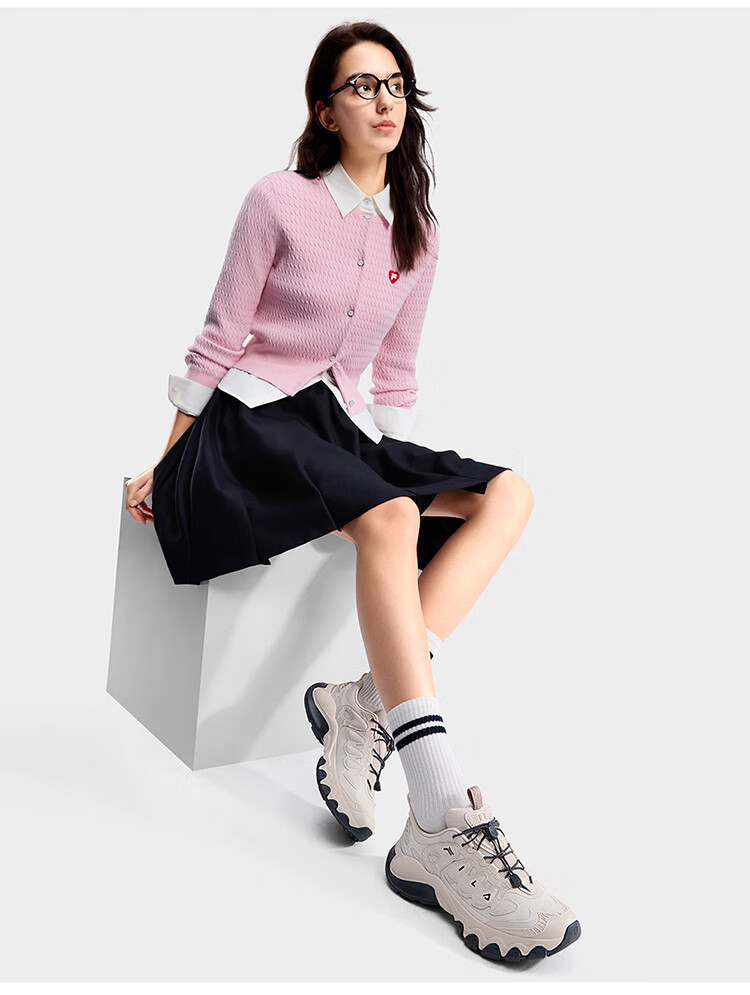 FILA Official Women's Mushroom Dad Sneakers 2026 Spring Casual Sports Shoes 33