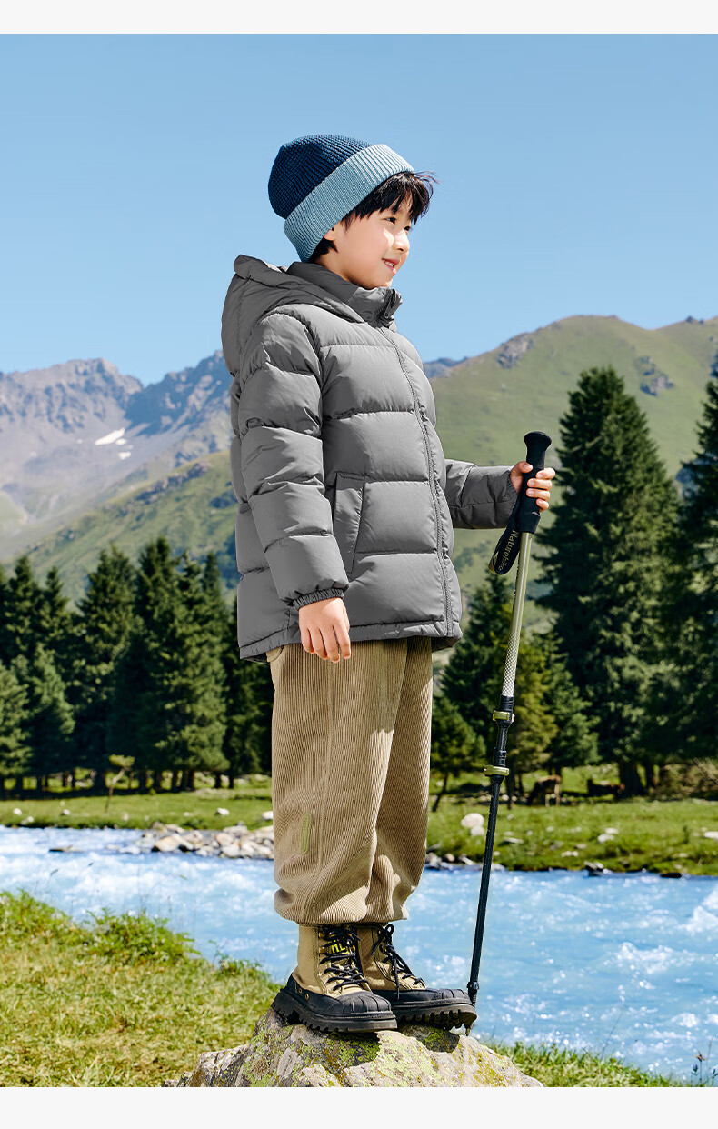 Zuoxi Children's down Jacket, 2025 New Style, Boys' Winter Warm And Cold-Resistant White Duck down Hooded Puffer Coat, Black, Size 150 36