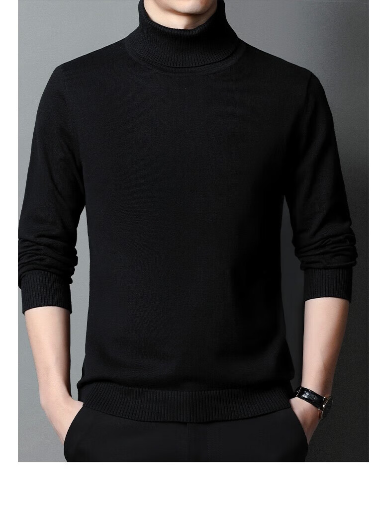 MULINSEN Men's Turtleneck Sweater Autumn Winter Warm Pure Cotton New Year Base Knitwear Wine Red XL 13