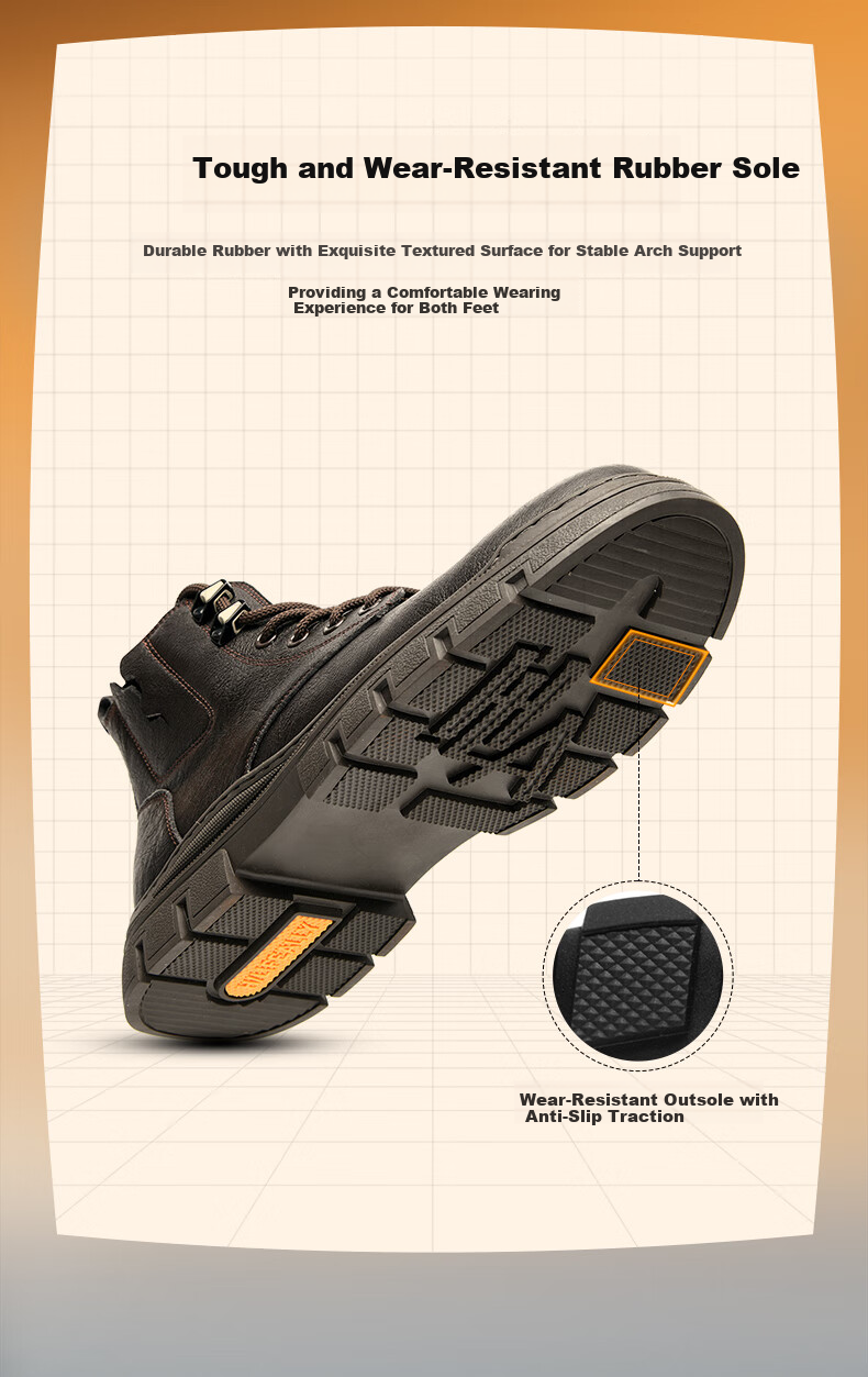 HLA Martin Boots, Men's Casual Shoes, Autumn And Winter Work Shoes for Men, HAAGZM4AB70567, Black with Fleece Lining, Size 41 8