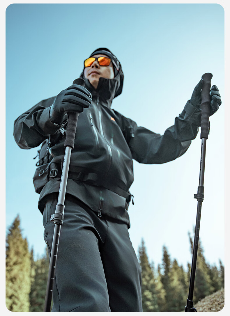 MOBIGARDEN Expedition Shock-Absorbing Outdoor Hiking Aluminum Alloy Telescopic Trekking Pole NX25667010 Lava Orange 13