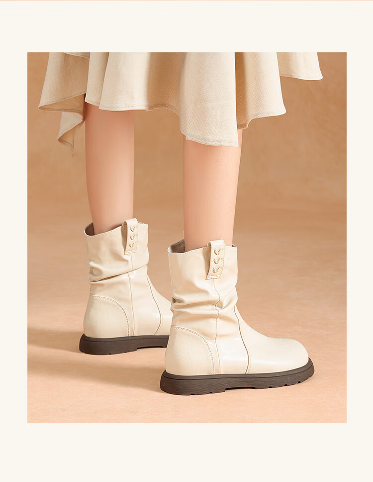 ZHR Women's Thick-Soled Ankle Boots 2025 New Winter Flat Plush Thickened Northeast Martin Boots Fashionable Short Boots 2