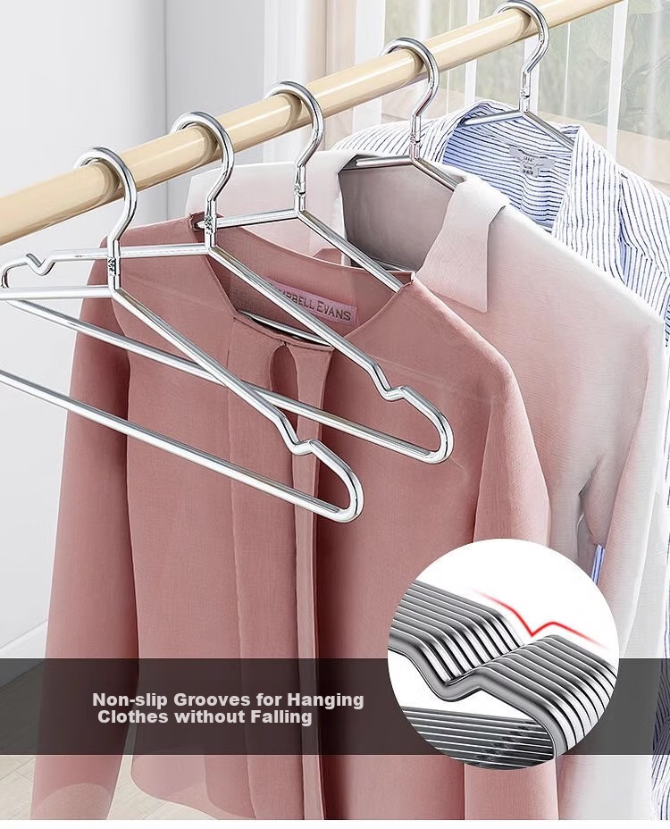 Guangduola Solid Stainless Steel Clothes Hangers, Household Garment Rack, 40cm, Pack of 10, Moisture-Proof, Seamless, Suitable for Both Wet And Dry Use 6