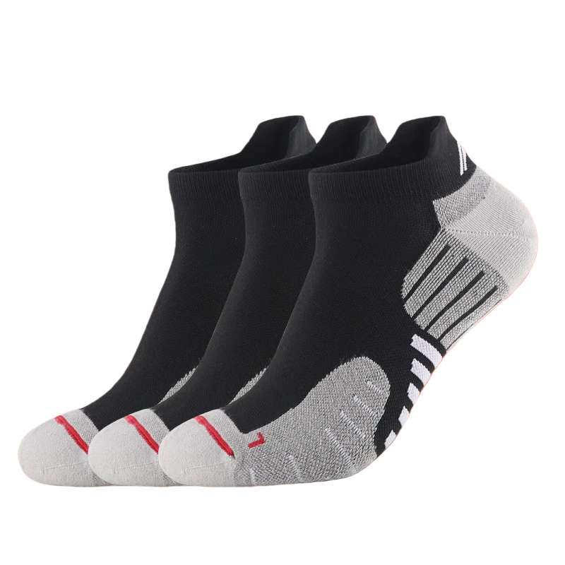 LI-NING Marathon Professional Running Socks Four Seasons Mid-Calf Terry Bottom (3 Pairs Black) Unisex Antibacterial Sports Socks