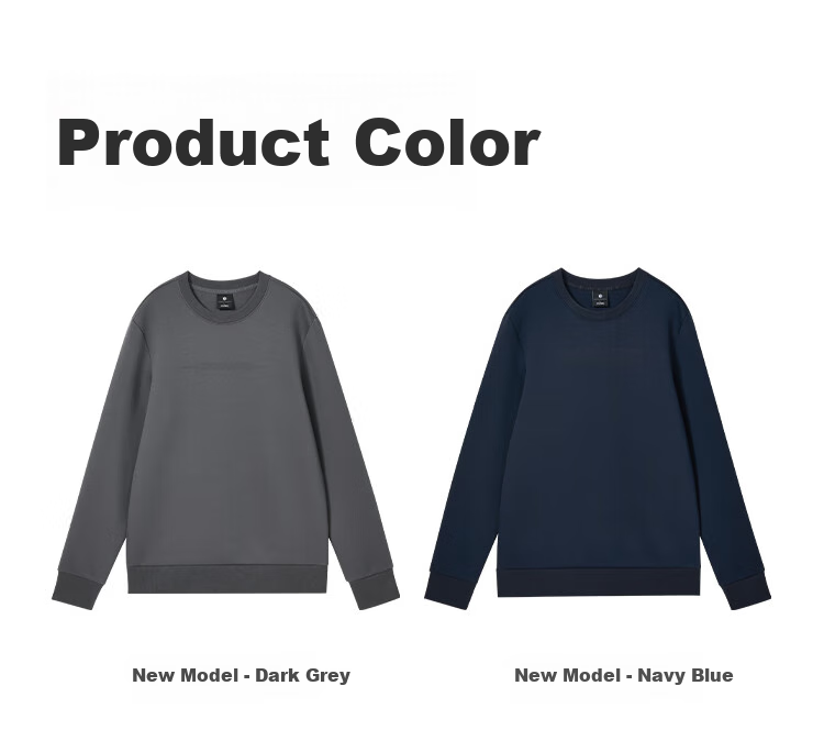 JD Original [Skin-Friendly Air Layer] Men's Sweatshirt Jacket, Spring And Autumn New Casual Long-Sleeve Menswear T-Shirt, Deep Navy Blue, M 11
