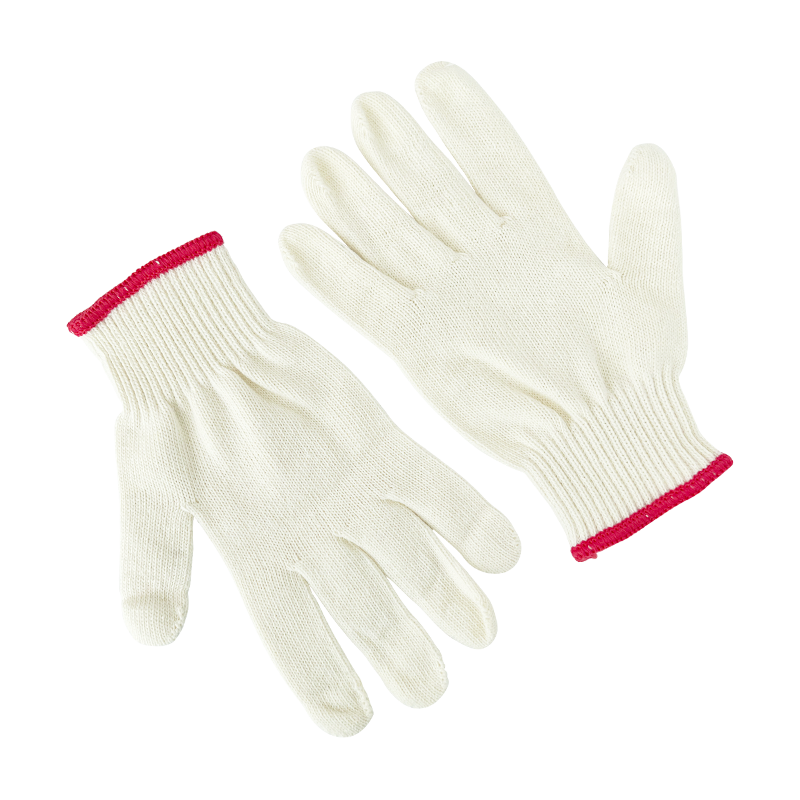 Huixiang Cotton Thread Work Gloves 600g/Pack 120 Pairs Durable Anti-Slip Construction Work Gloves Warm with Reinforced Red Edges