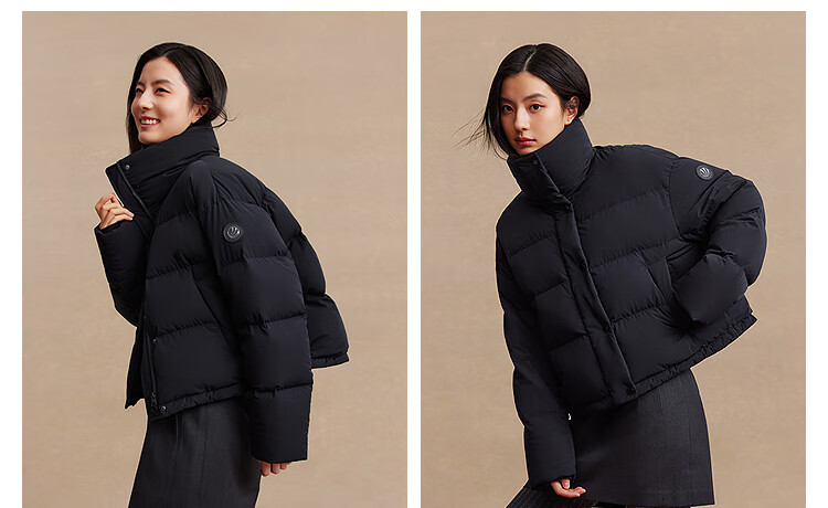 BOSIDENG Women's Off-Season 90% Down Thickened Stand Collar Loose Short Casual Warm Jacket Winter 15