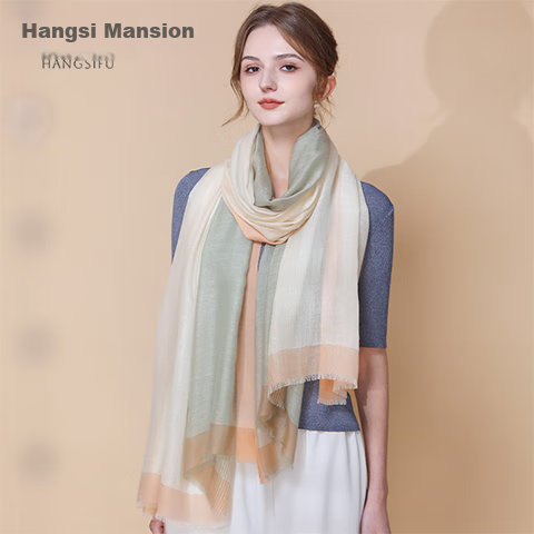 Hangsifu Pure Cashmere Scarf, Large Size Shawl, Outer Wrap Neck Scarf, Practical Gift for Mom on Holidays, Birthdays, And Mid-Autumn Festival