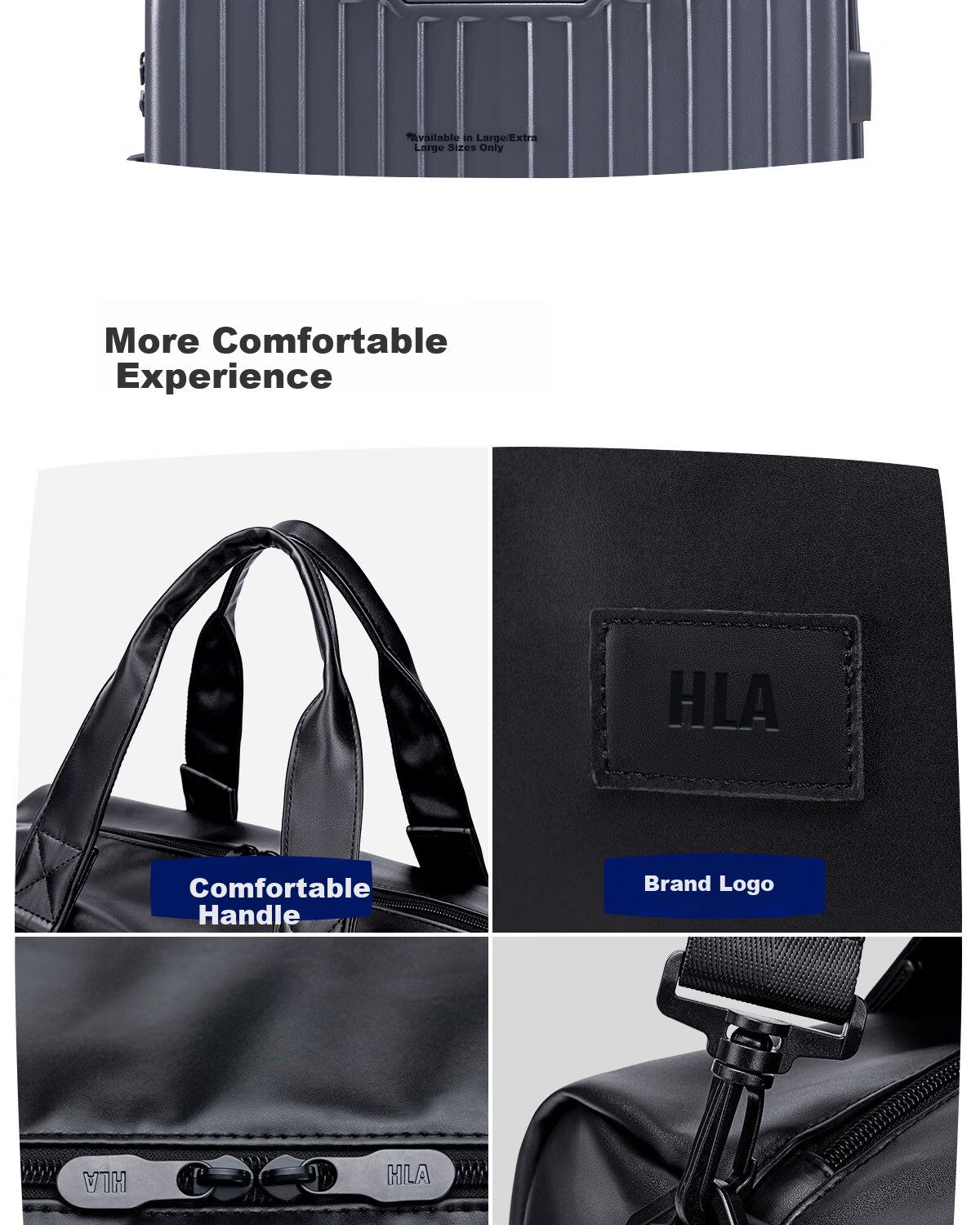 HLA Travel Bag, Handheld Luggage Bag for Men And Women, Sports And Fitness Bag, Short-Distance Business Trip Suitcase, Large Capacity Travel Bag 9